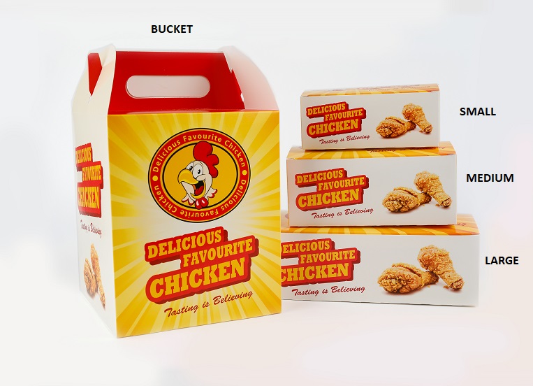 Large - Chicken Fast Food Snack Boxes - 200x Per Pack