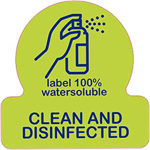 Clean & Disinfected Labels - 30mm x 30mm - 500 Labels Per Pack