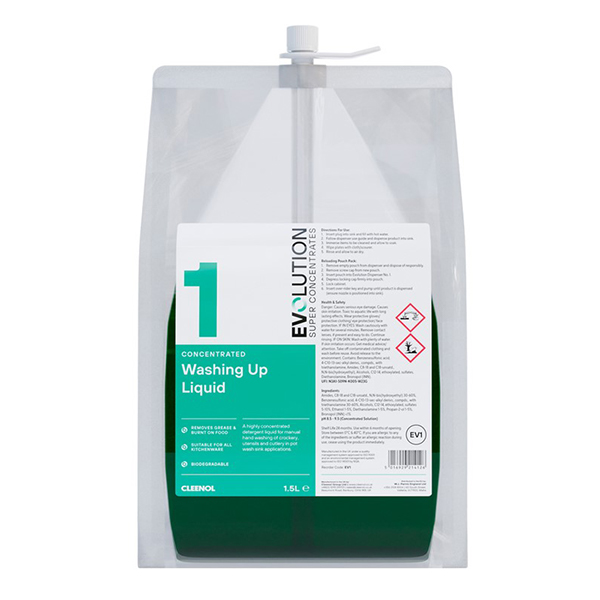 Cleenol Concentrated Washing Up Liquid 1.5 Litre