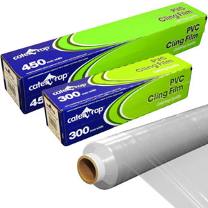 CaterWrap Premium Cling Film Rolls -  300mm x 300M - 1x Per Pack 