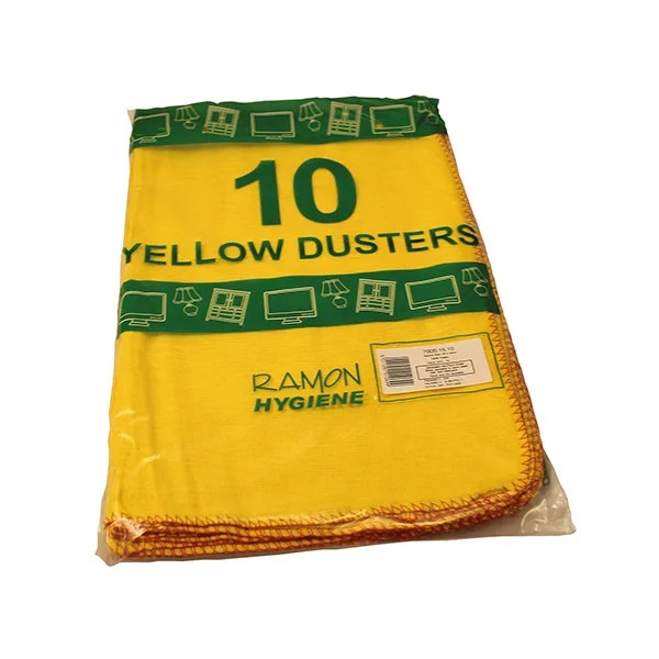 Standard Clean Yellow Dusters - 500mm x 400mm 10x Per Pack