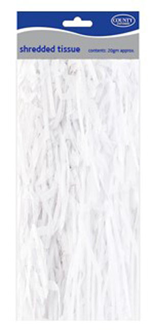 White Shredded Tissue Paper 20g - 1 Per Pack