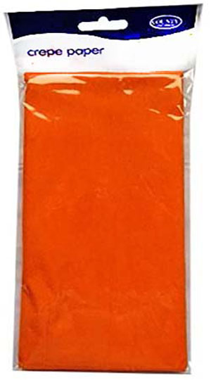 Orange Crepe Paper - 1.5m X 50cm - 12 Sheets Per Pack