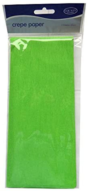 Light Green Crepe Paper - 1.5m X 50cm - 12 Sheets Per Pack