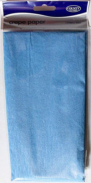 Mid Blue Crepe Paper - 1.5m X 50cm - 12 Sheets Per Pack