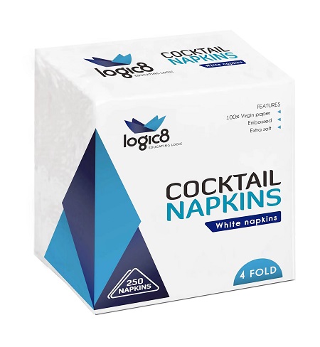 Cocktail Napkins White - 2Ply 24x24cm - 250x Per Pack