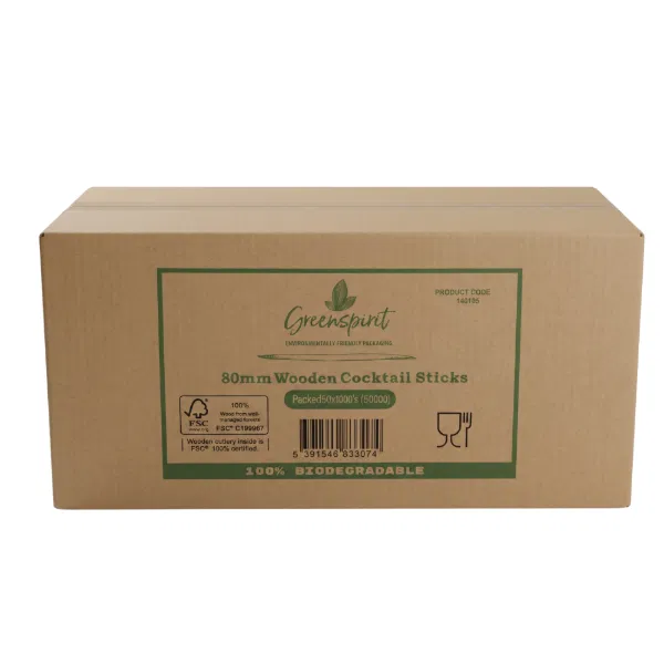 Wooden Cocktail Sticks 80mm - 1000x Per Pack