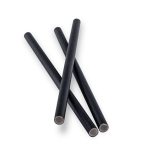 Paper Cocktail Straws Black - 6mm x 140mm - 250x Per Pack