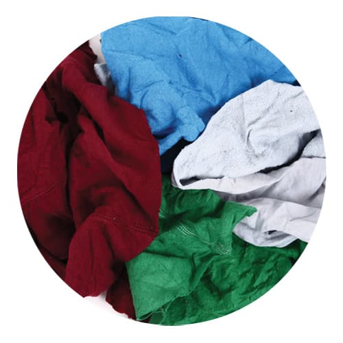 Coloured Sweatshirt Wiping Rags - Grade B - 9KG Per Bale