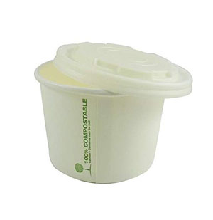 8oz Lids - Compostable Soup Cups Lids - 50x Per Pack