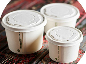 8oz White Compostable Soup Container - 50 Per Pack