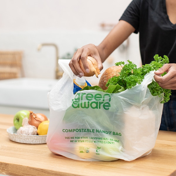 Compostable T-Shirt Fruit & Veg Bags 340mm x 425mm - 300x Per Roll