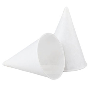 4oz Paper Water Cones Compostable - 200x Per Pack