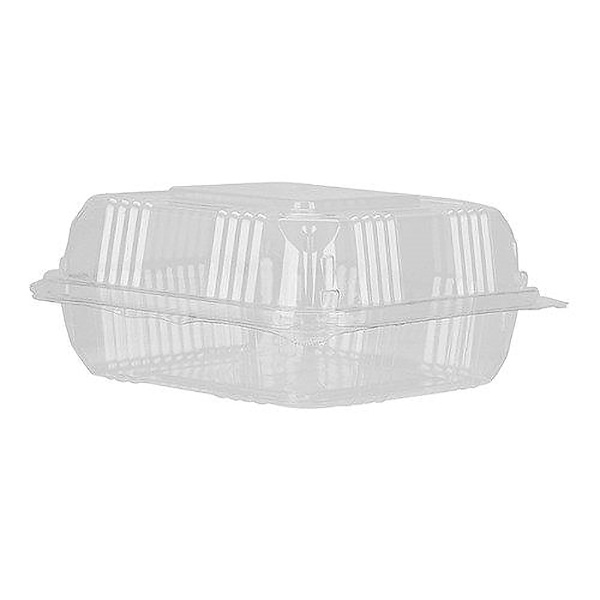 Square Deli Container Hinged PET Clear (HPL300) - Large - 250x Per Case