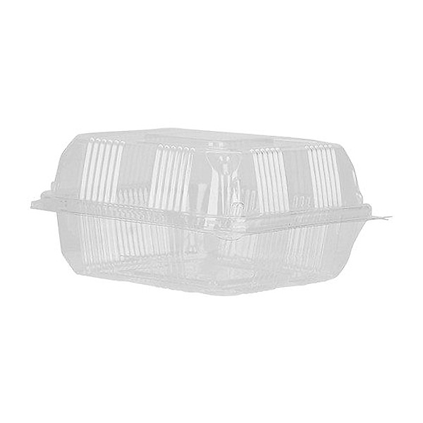 Square Deli Container Hinged PET Clear (HPL400) - Medium - 500x Per Case