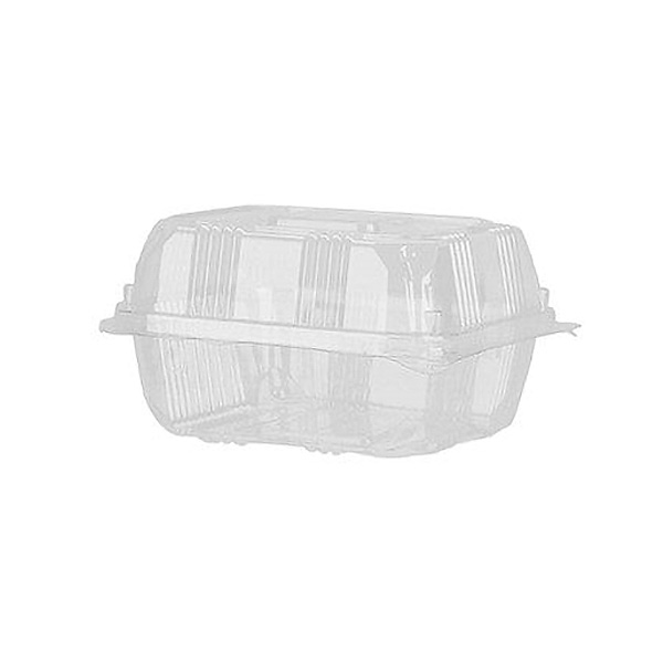 Square Deli Container Hinged PET Clear (HPL500) - Small - 500x Per Case