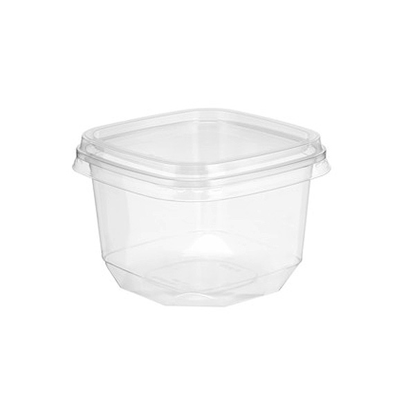 Deli Container Square PET (473ml/16oz) Clear - 500x Per Case