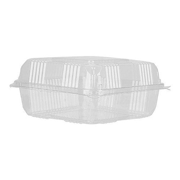 Square Deli Container Hinged PET Clear (HPL200) - X Large - 250x Per Case