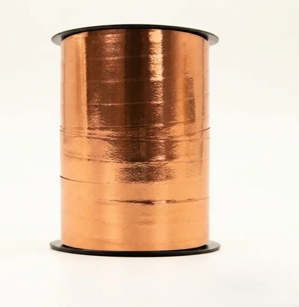 Curling Ribbon Copper Metallic Glossy - 10mm x 250m  - 1x Roll Per Pack