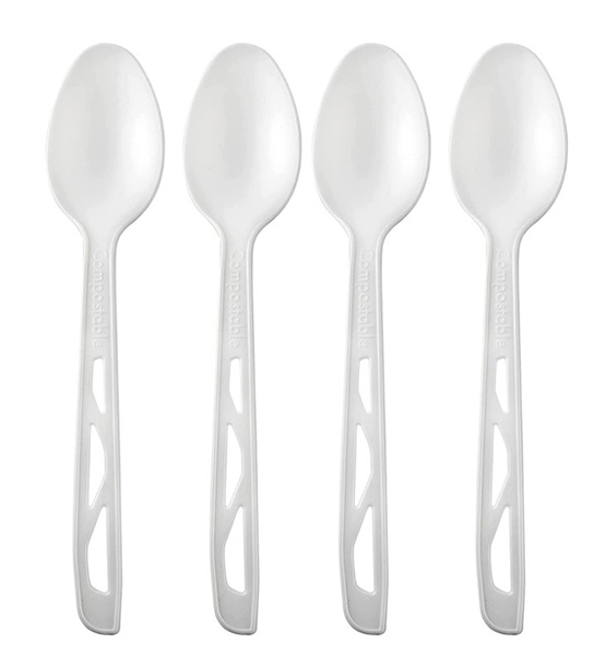 White Compostable Tea Spoon - 100 Per Pack