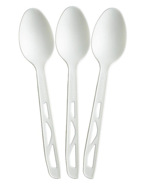 White Compostable Dessert Spoon - 100 Per Pack