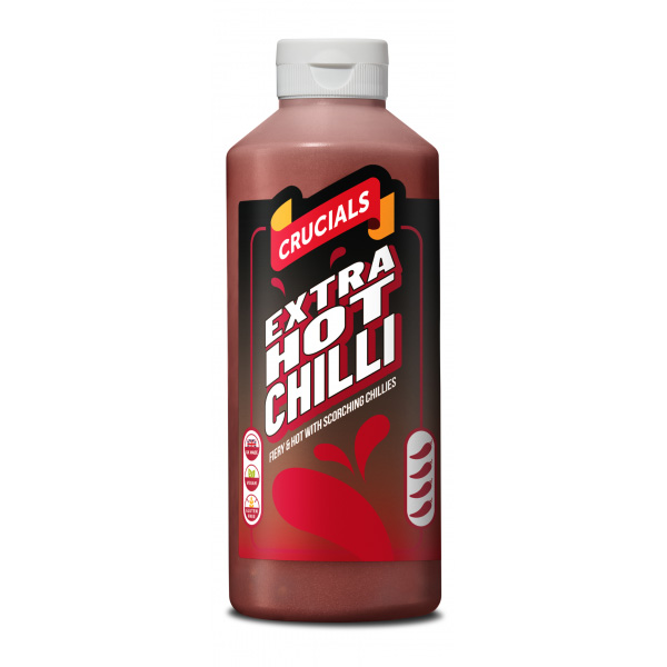 Crucials Extra Hot Chilli Sauce 1 Litre Squeezy Bottle - 1x Per Pack