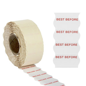 Price Labels Single Line - 26mm x 12mm Best Before White - 10 Rolls