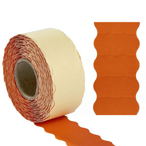 Price Labels Single Line - 26mm x 12mm Fluorescent Orange - 10x Rolls