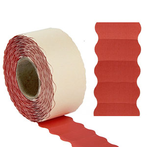 Price Labels Single Line - 26mm x 12mm Fluorescent Red - 10x Rolls