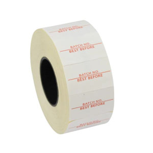 Price Gun Labels Double Line - 26mm x 16mm Best Before/Batch No.- 10 Rolls