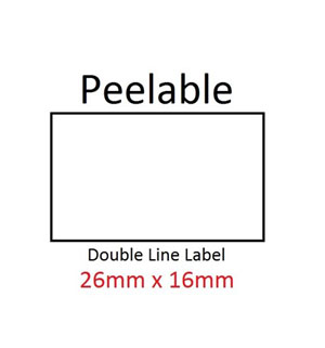 Price Gun Labels Double Line - 26mm x 16mm Peelable White - 10 Rolls