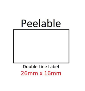 Price Labels Double Line - 26mm x 16mm Peelable White - 10 Rolls