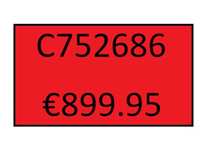 Price Labels Double Line - 26mm x 16mm Fluorescent Red - 10 Rolls