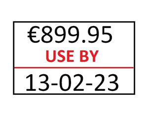 Price Gun Labels Double Line - 26mm x 16mm Use By - 10 Rolls