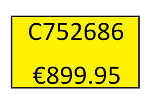 Price Labels Double Line - 26mm x 16mm Fluorescent Yellow -  10 Rolls