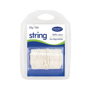 Cotton String Ball Medium 15M Biodegradable - 1 Roll Per Pack