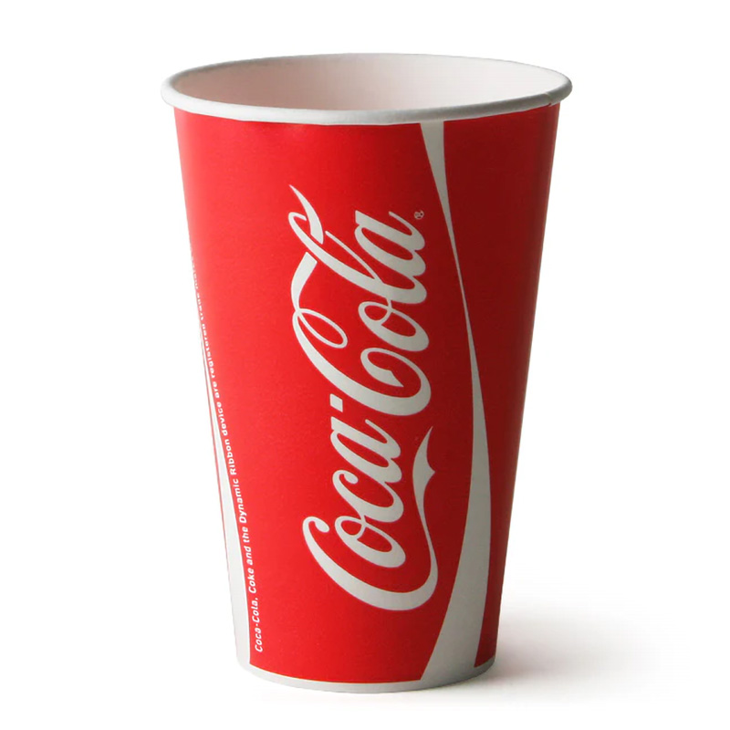 16oz 'Coke' Cold Drink Paper Cup - 50x Per Pack