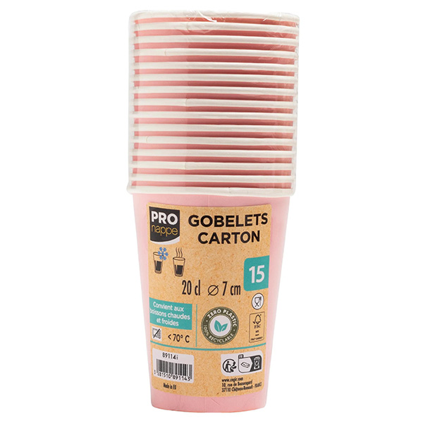 200ml Pink Paper Cups  - 15x Per Pack