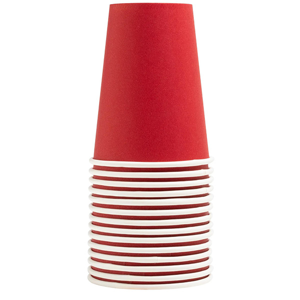 Party Paper Cups Red 200ml - 15x Per Pack