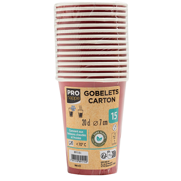 200ml Red Paper Cups  - 15x Per Pack