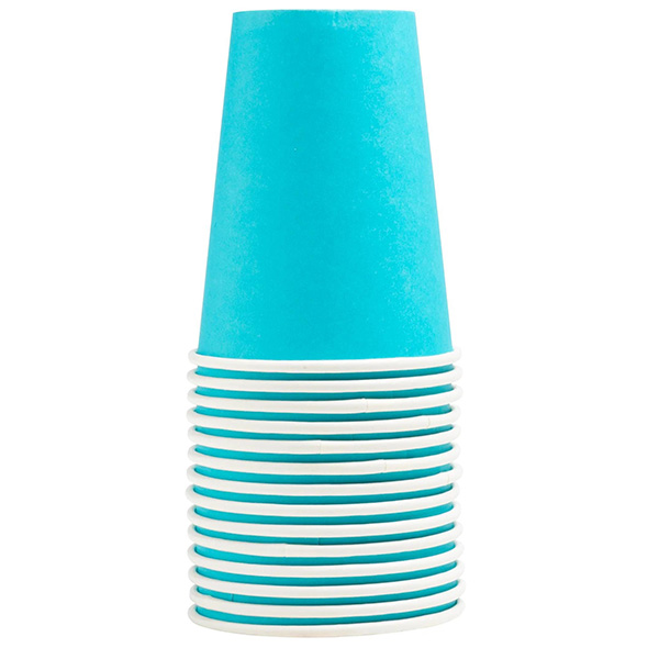 Party Paper Cups Turquoise 200ml - 15x Per Pack