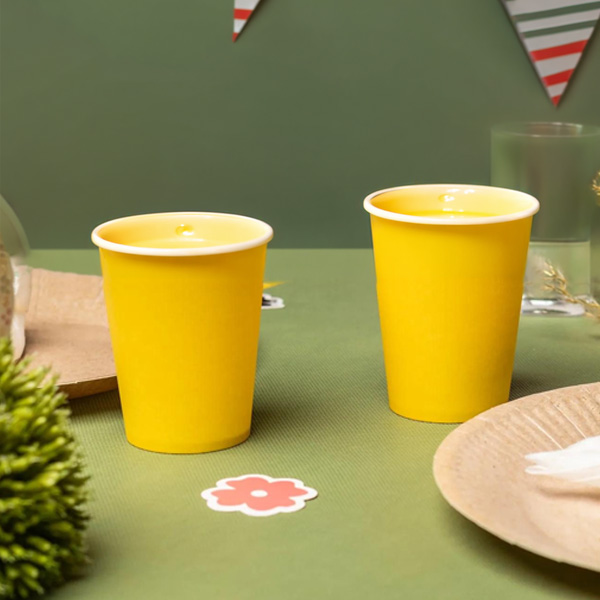 200ml Yellow Paper Cups  - 15x Per Pack