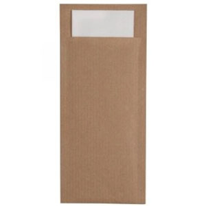 Lunch Napkin White - 2Ply 33x33cm Kraft Pocket - 500x Per Pack