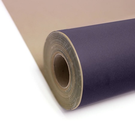 Dark Blue Pure Ribbed Kraft Rolls - 500mm x 100m 65gsm - 1x Roll Per Pack