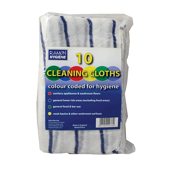 Blue Dish Cloths 300 x 400mm - 10x Per Pack