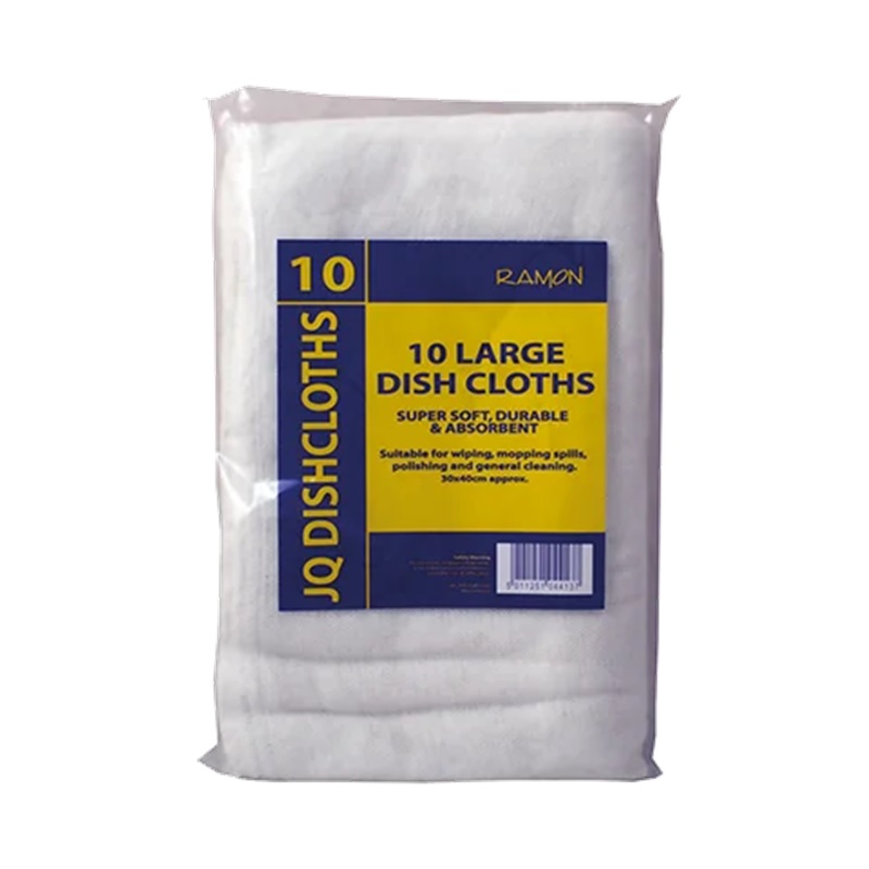 White Dish Cloths 300 x 400mm - 10x Per Pack