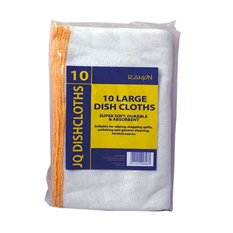 Yellow Dish Cloths 300 x 400mm - 10x Per Pack
