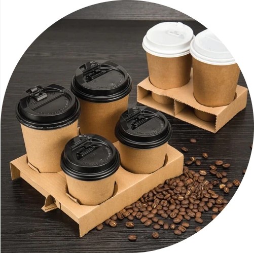 2x Cup Holders Corrugated Cardboard - 600x Per Case