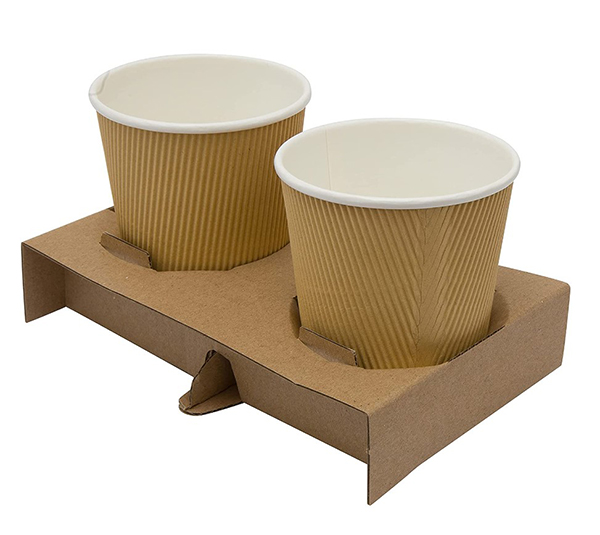 2x Cup Holders Corrugated Cardboard - 600x Per Case