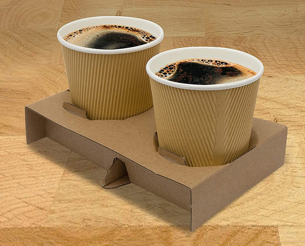 2x Cup Holders Corrugated Cardboard - 600x Per Case